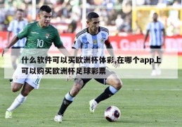 什么软件可以买欧洲杯体彩,在哪个app上可以购买欧洲杯足球彩票