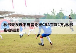 林书豪发表不当言论被CBA罚款1万,林书豪被犯规